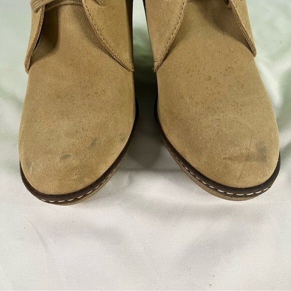 J.Crew Womens Size 7 Tan Macalister Wedge Heel Ankle Bootie Suede Boho Neutral - Picture 3 of 9